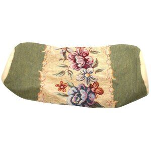 French Aubusson Style Needlepoint Tapestry Floral Bolster Pillow Cushion Cover